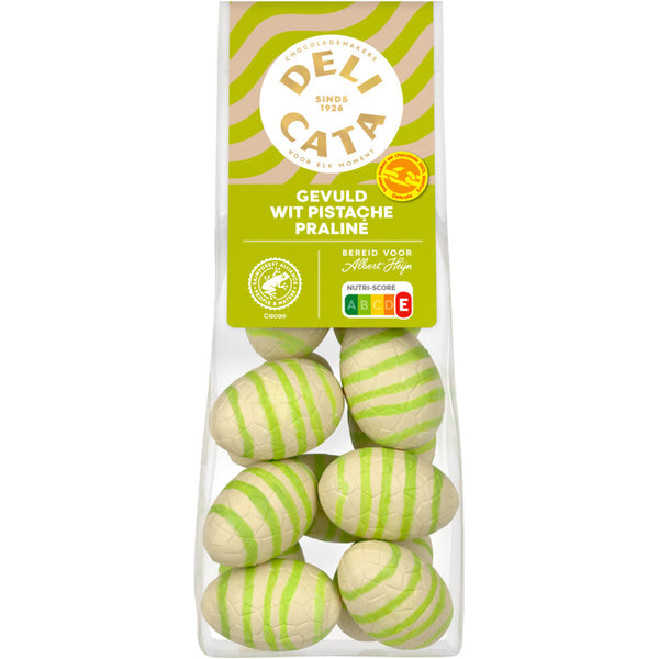 Delicata Paaseitjes gevuld wit pistache praliné