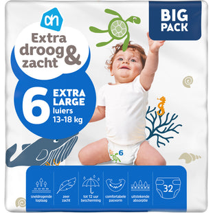 Extra droog en zacht luiers maat 6