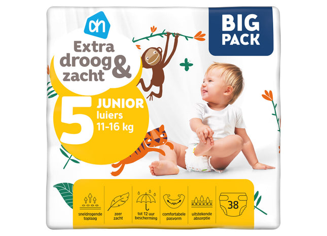 Extra droog en zacht luiers maat 5