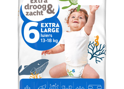 Extra droog en zacht luiers maat 6