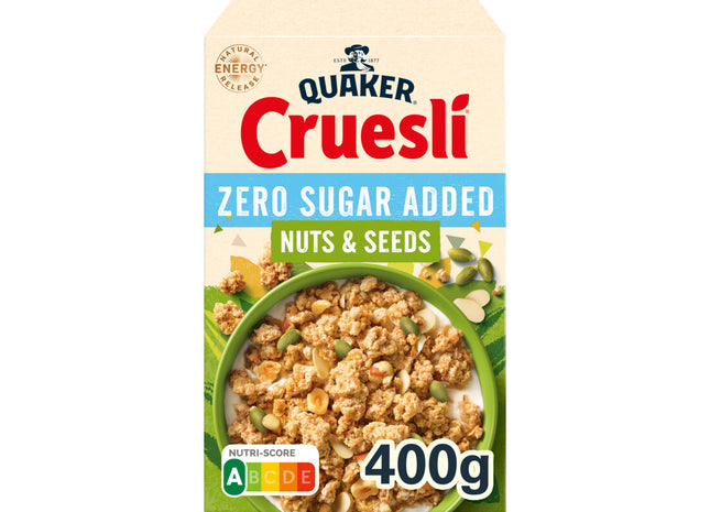 Quaker Cruesli zero sugar added nuts & seeds