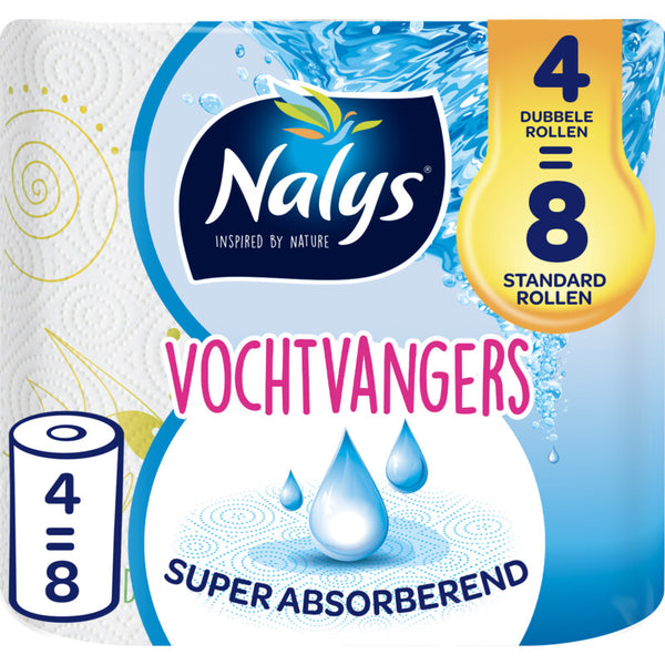 Nalys Vochtvangers keukenpapier 4=8 rol