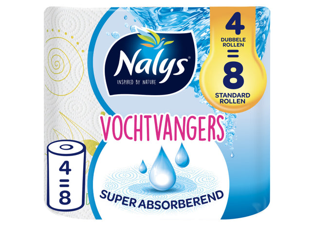 Nalys Vochtvangers keukenpapier 4=8 rol