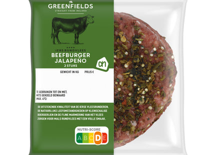 Greenfields Beefburger jalapeno 2 stuks