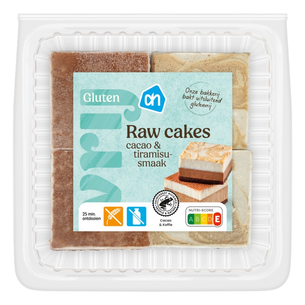 Glutenfreie Raw Cakes mit Schokolade- und Tiramisu-Geschmack