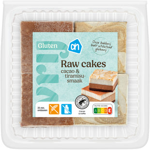 Glutenvrij Raw cakes chocolade en tiramisusmaak