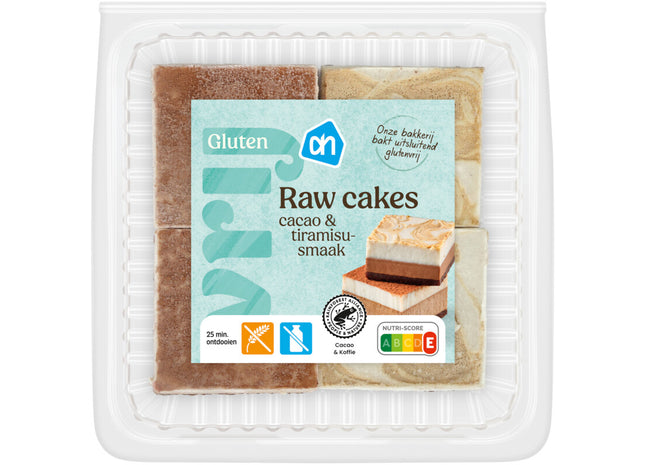 Glutenvrij Raw cakes chocolade en tiramisusmaak
