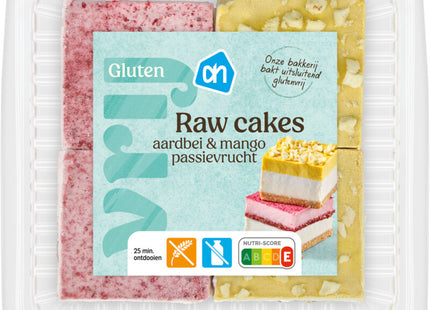 Glutenvrij Raw cakes aardbei en passievrucht mango