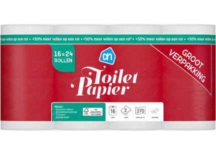 Toiletpapier 2-laags 16=24 rollen
