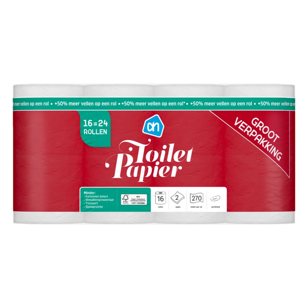 Toilettenpapier 2-lagig 16=24 Rollen