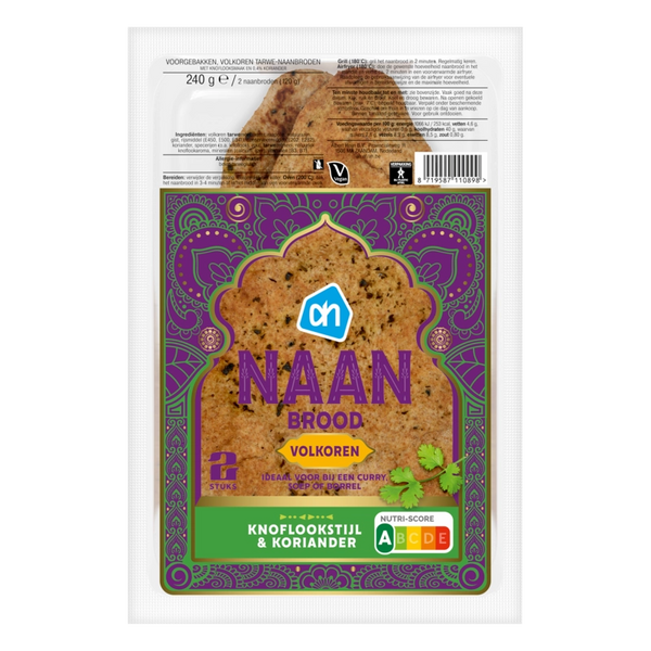 Naanbrood volkoren knofook & koriander