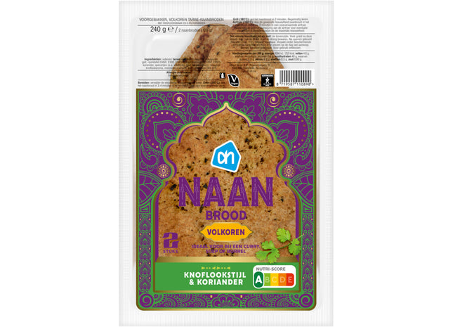 Naanbrood volkoren knofook & koriander