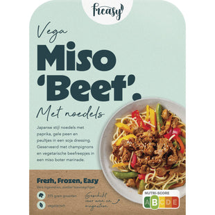 Freasy Miso ''beef'' met noedels