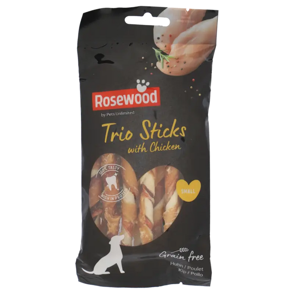 Rosewood Trio Stäbchen mit Hähnchen klein