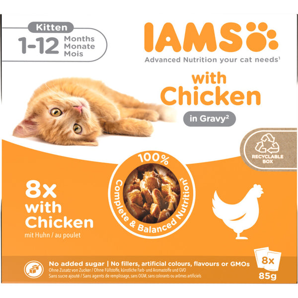 IAMS Delights Kätzchen mit Huhn in Soße