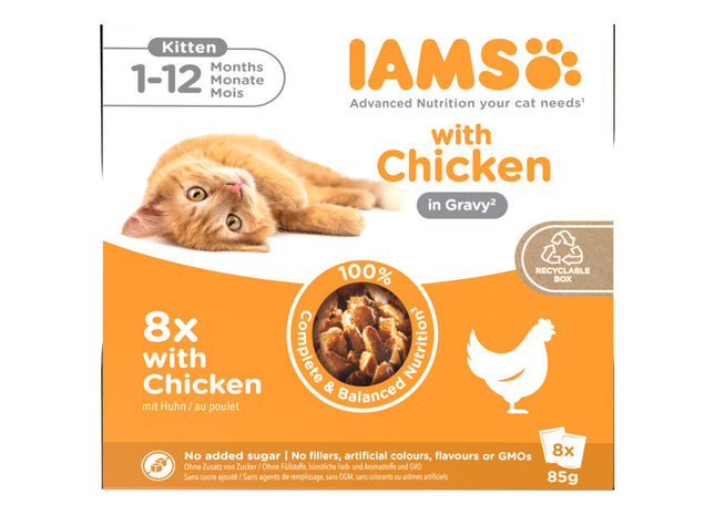 IAMS Delights Kätzchen mit Hühnchen in Soße
