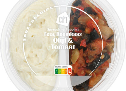 Spread met topping feta, olijf & tomaat