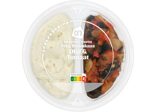 Spread met topping feta, olijf & tomaat