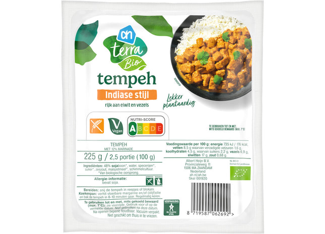 Terra Biologisch tempeh indiase kruiden