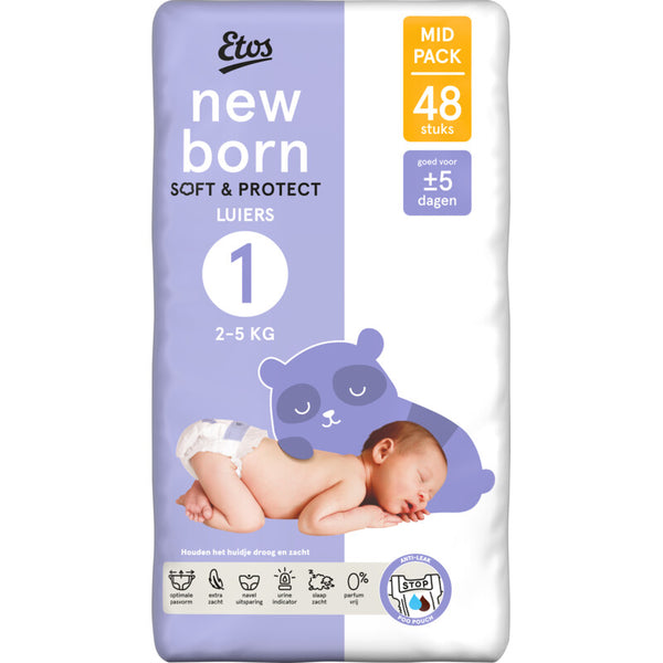 Etos New Born Soft & Protect Windeln Größe 1
