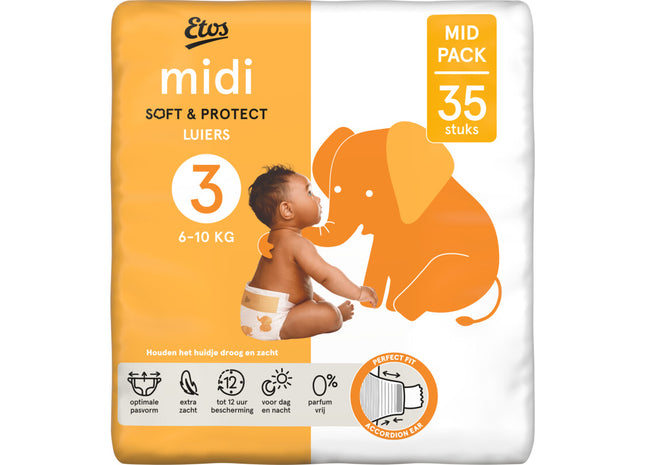 Etos Midi soft & protect luiers maat 3