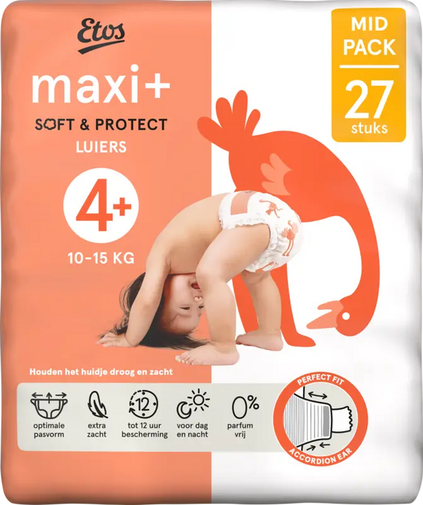 Etos Maxi+ soft & protect diapers size 4+