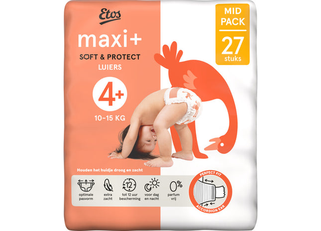 Etos Maxi+ soft & protect luiers maat 4+