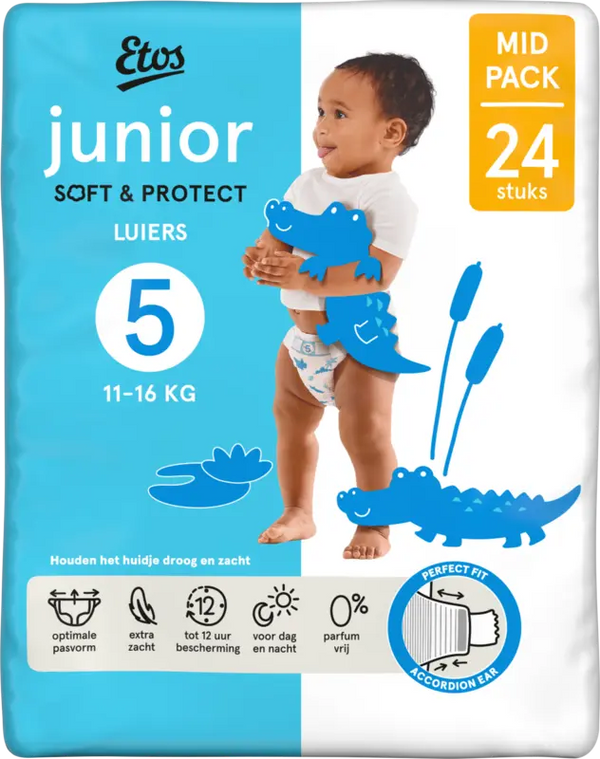 Etos Junior Soft & Protect Diapers Size 5