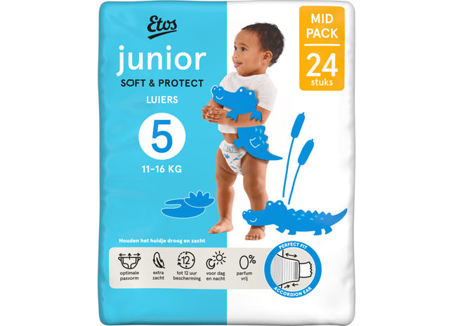Etos Junior soft & protect luiers maat 5
