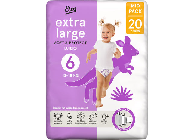 Etos Extra large soft & protect luiers maat 6