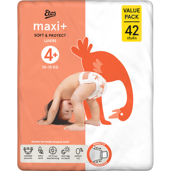 Etos Maxi+ Soft & Protect Diapers Size 4+
