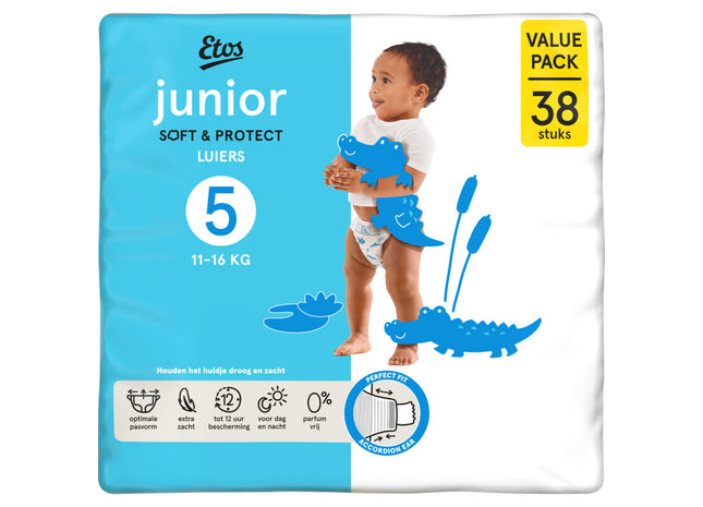 Etos Junior soft & protect luiers maat 5