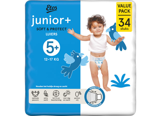 Etos Junior+ soft & protect luiers maat 5+