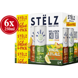 Stëlz Hard iced tea lemon peach 6-pack