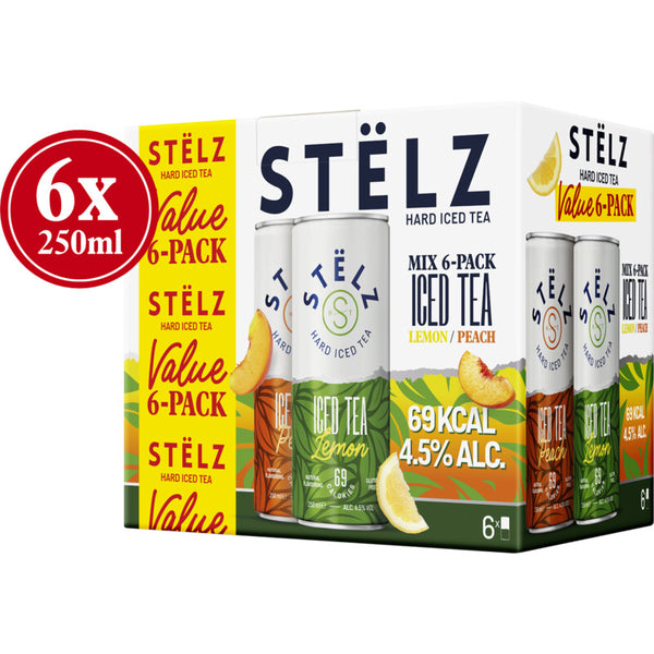 Stëlz Hard iced tea lemon peach 6-pack