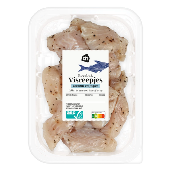 Roerbak visreepjes zeezout en peper