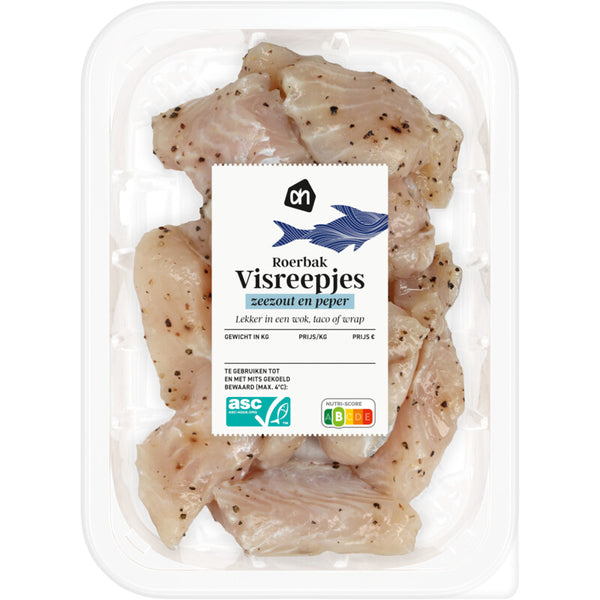 Roerbak visreepjes zeezout en peper