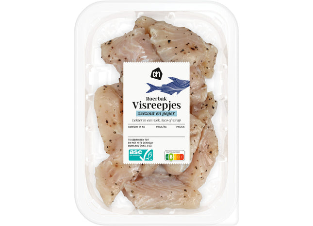 Roerbak visreepjes zeezout en peper