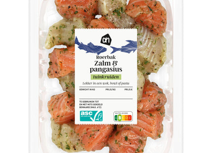 Roerbak zalm & pangasius tuinkruiden