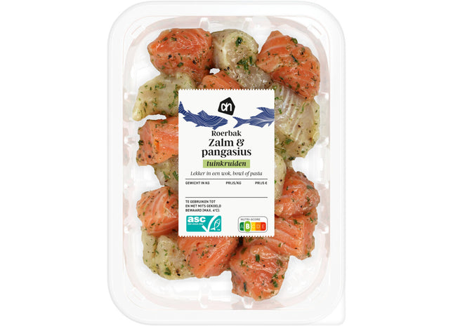 Roerbak zalm & pangasius tuinkruiden