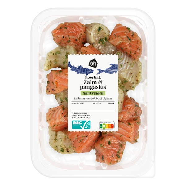 Roerbak zalm & pangasius tuinkruiden