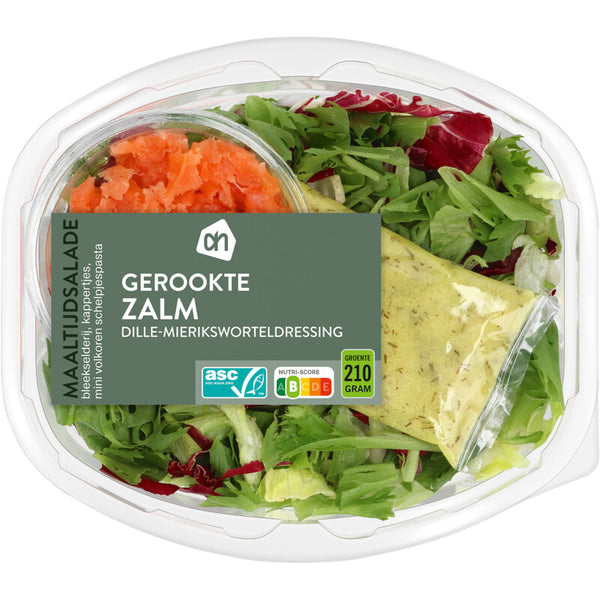 Mahlzeitensalat geräucherter Lachs