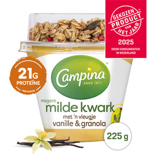 Campina Magere milde kwark vanille & granola