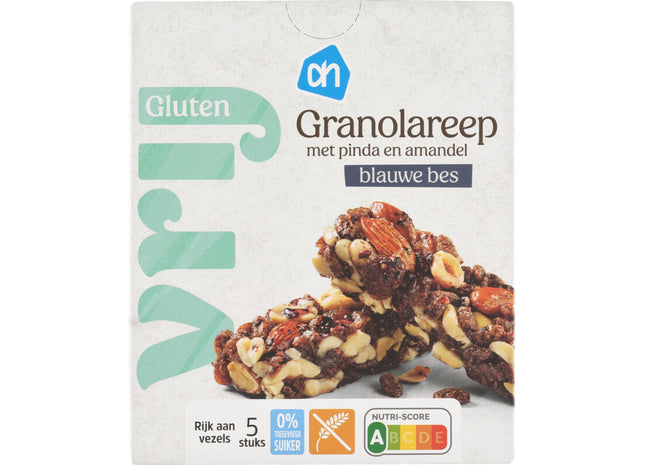 Glutenvrij Granolareep pinda en amandel blauwe bes