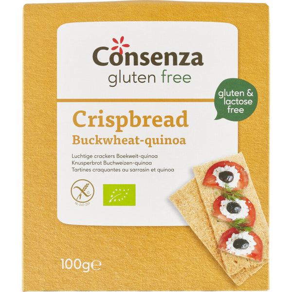 Consenza Cracker boekweit quinoa glutenvrij bio