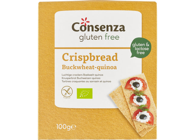 Consenza Cracker boekweit quinoa glutenvrij bio