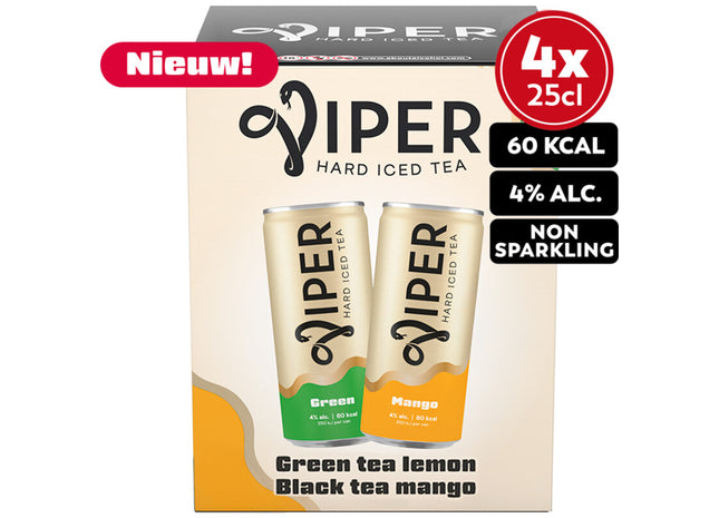 Viper Hard iced tea green & mango 4-pack