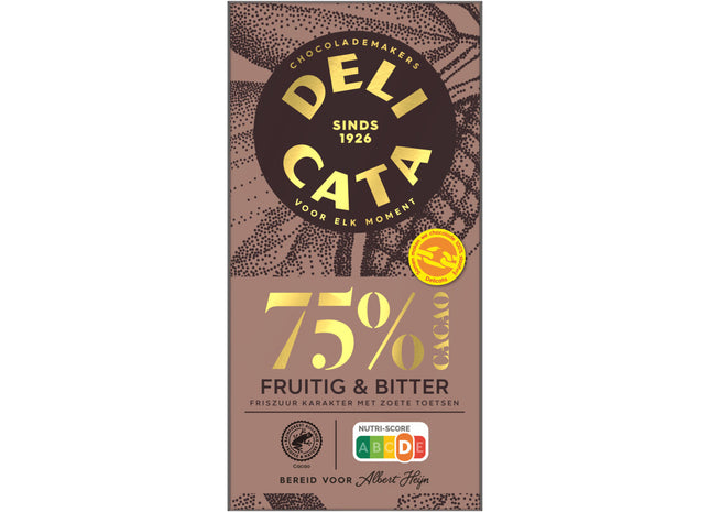 Delicata Reep puur 75% cacao