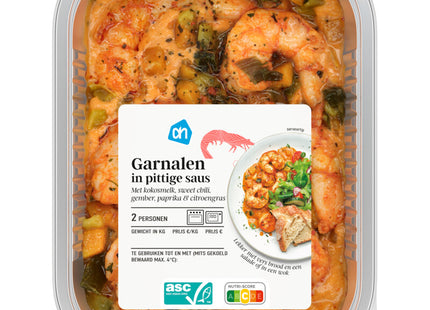 Garnalen in pittige saus