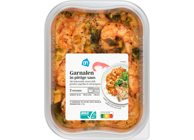 Garnalen in pittige saus